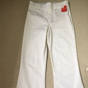 NWT SPANX Crop Flare White Jeans Raw Hem Medium